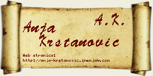 Anja Krstanović vizit kartica
